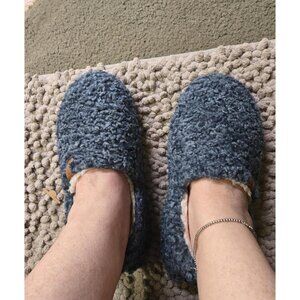 🆕EverFoam Women Blue Faux Shearling Memory Foam Lightweight House Cozy Shoes
